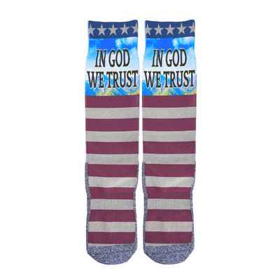 In God We Trust Bible verse crew socks by BibleSocks, view 1