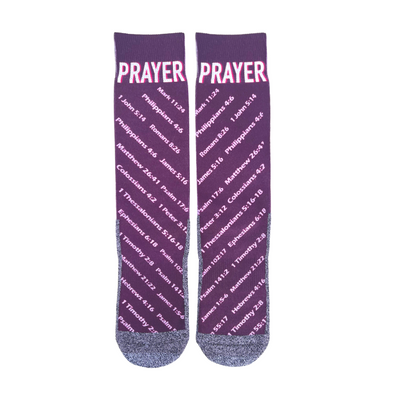 The Prayer Verses Bible verse crew socks by BibleSocks, view 1