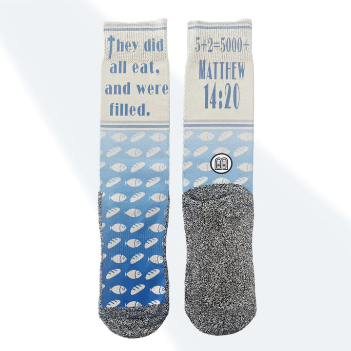 Loaves and Fishes - Bible Verse Crew Socks