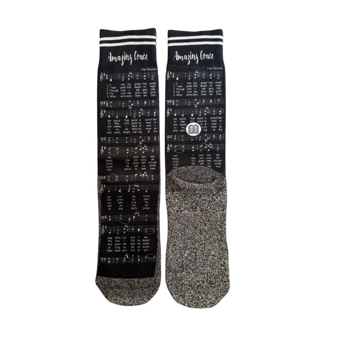 Scripture Socks Amazing Grace Hymn - Bible Verse Crew Socks – BibleSocks