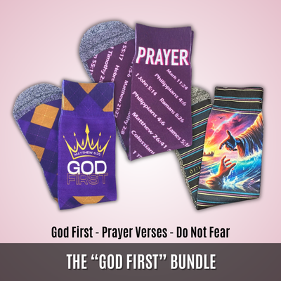 The “God First” Bundle | 3-Pair Bundle by BibleSocks, view 1