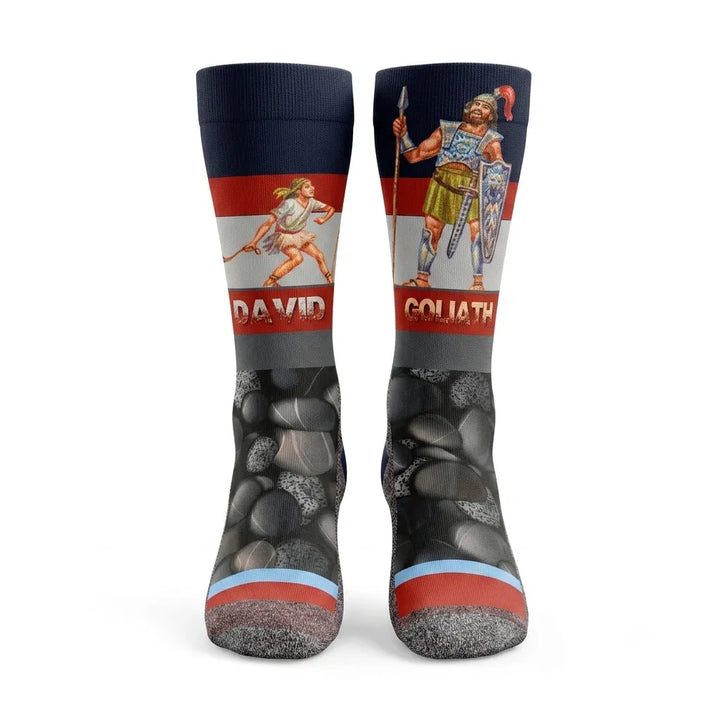 David & Goliath - Bible Verse Crew Socks