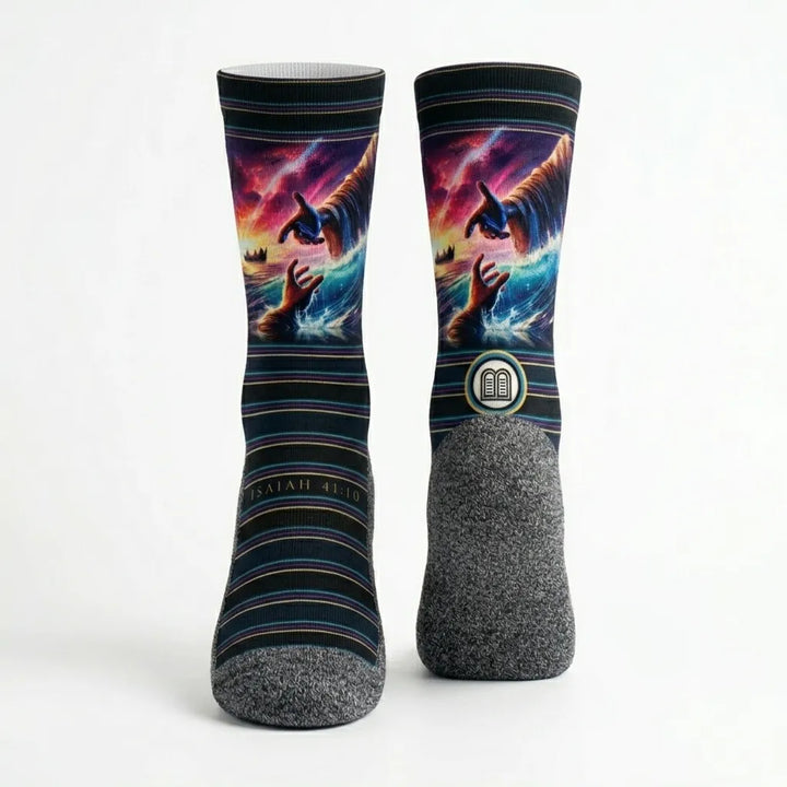 Do Not Fear (Isaiah 41:10) - Bible Verse Crew Socks