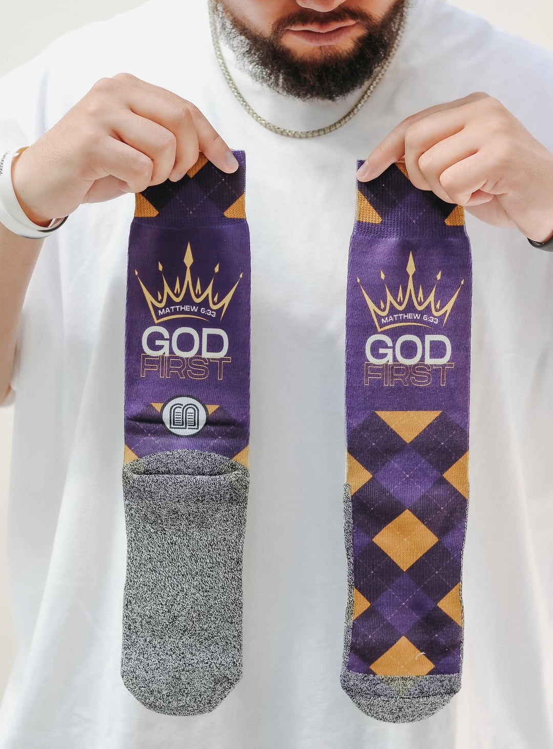 Scripture Socks God First (Matthew 6:33) - Bible Verse Crew Socks – BibleSocks