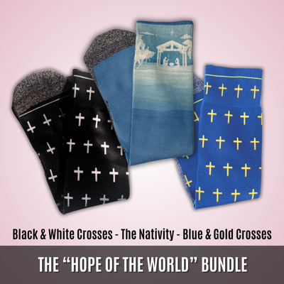 The “Hope of the World” Bundle | 3-Pair Bundle | Men's Size 6-13 by BibleSocks, view 1