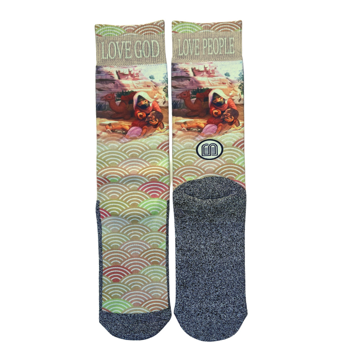 The Good Samaritans Christian Bible themed Socks by BibleSocks.