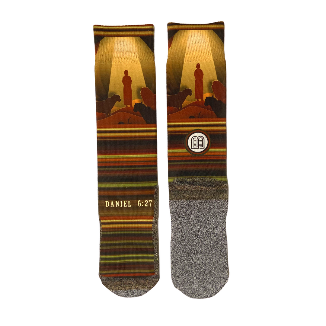 Daniel and the Lions' Den Bible Themed Scripture Socks by BibleSocks